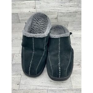 Orthofeet Hudson S333 Mens Black Suede Slippers Orthopedic Clogs Size 8.5 Medium